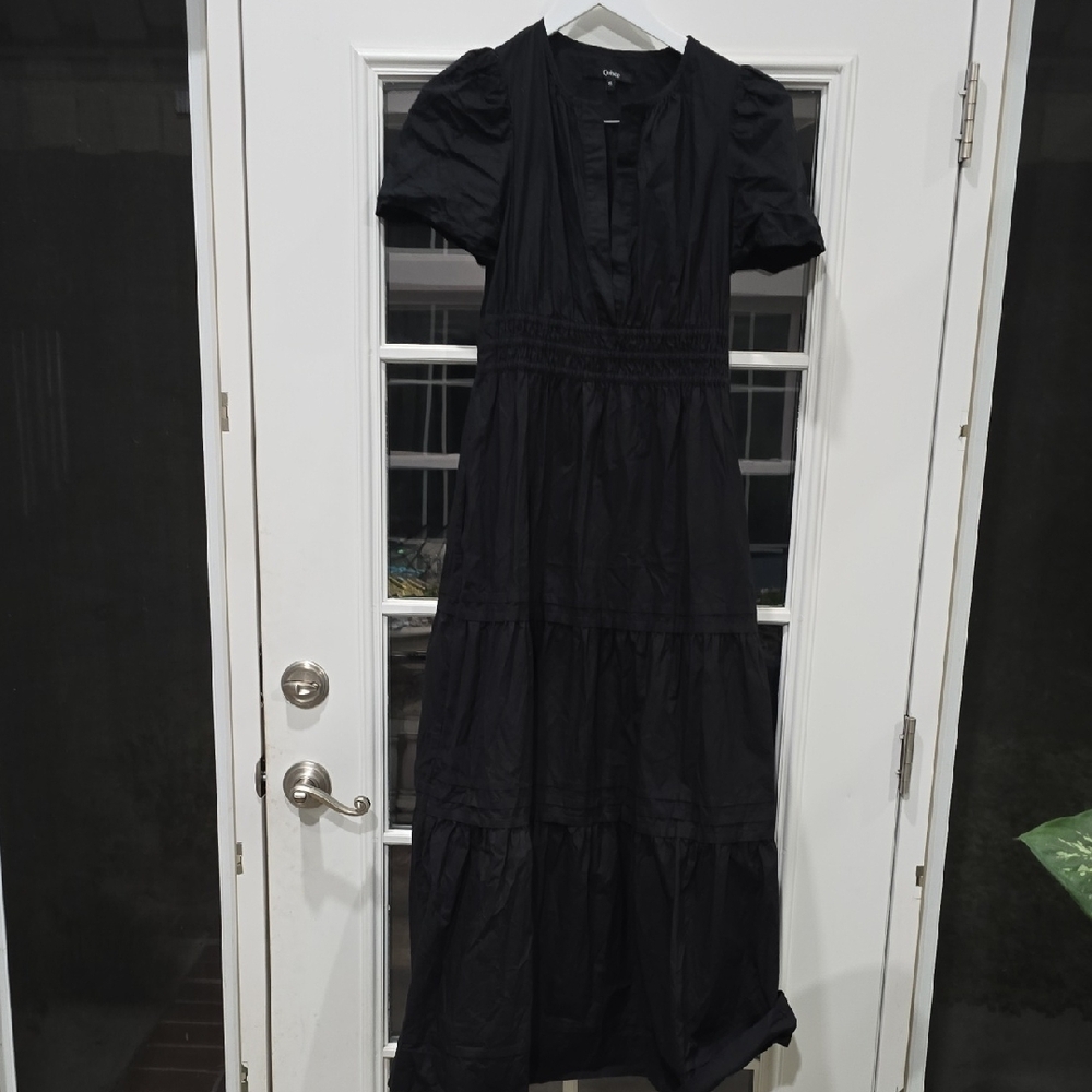 100% Organic Cotton Poplin Tiered Maxi Dress